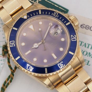 Rolex Submariner 16808 Full Set Unpolished Tropical Purple Dial